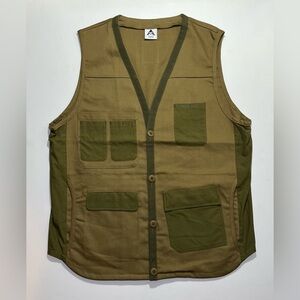 NWOT Men’s Wasted Collective Cargo Style Vest, Large, Beige